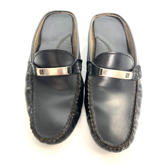 Lauren Ralph Lauren Black Leather Penny Slide Mule Size 7B - Picture 8 of 9